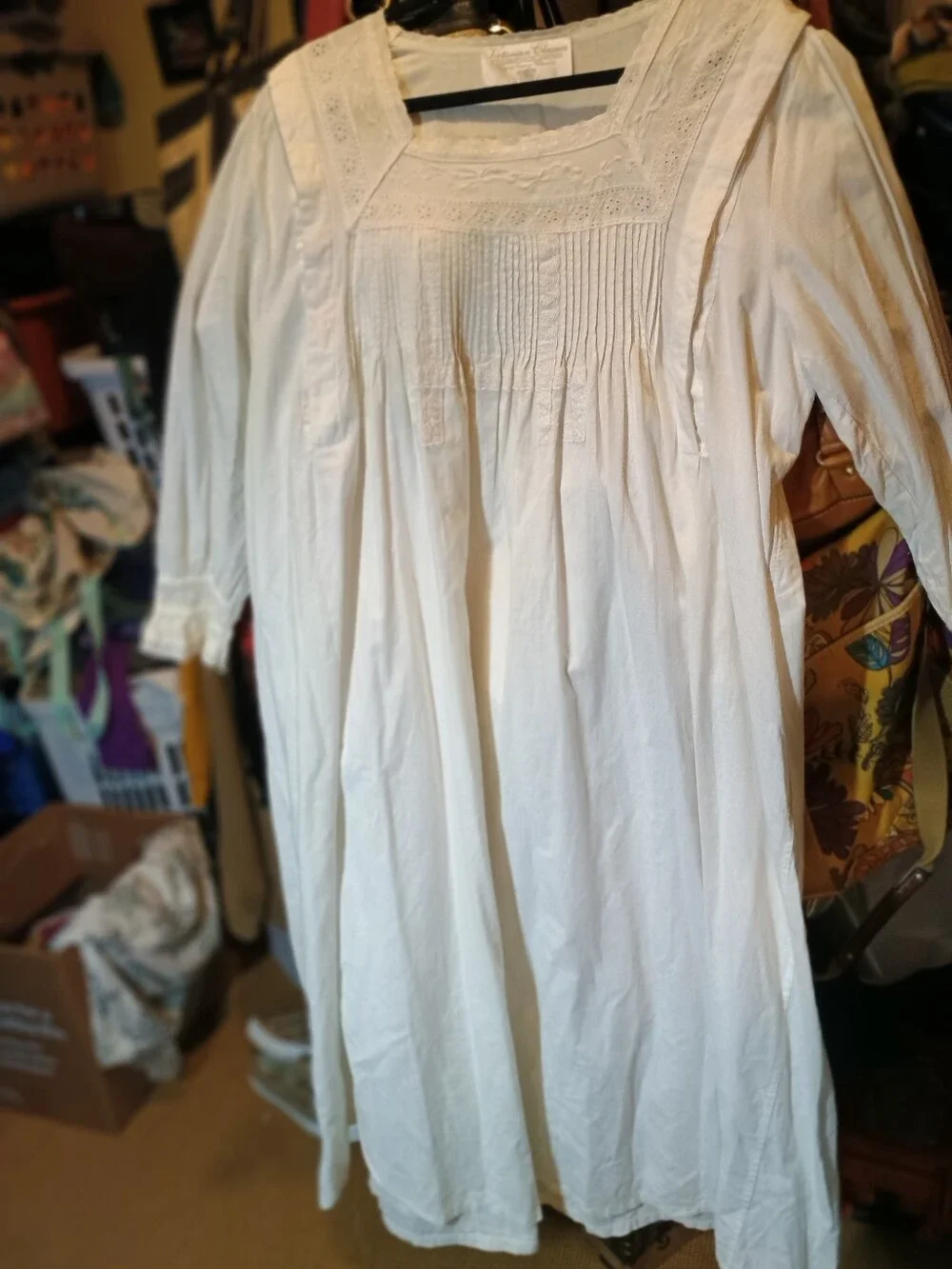Vintage Cottage Core Victorian Classics by Nancy Charlot White Cotton Nightgown